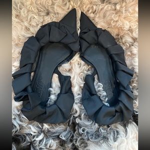 Maison Margiela MM6 Ruffle Satin Slingback Flats.